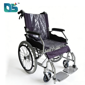 Fauteuil roulant manuel pliable portable en alliage d'aluminium léger avec pédales réglables pour personnes âgées handicapées - Product Image 1