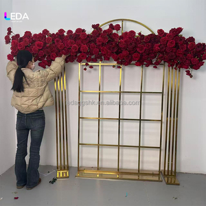 Centro de Mesa Artificial LEDA con Flores de Seda Rojas, Arreglo Floral para Decoración de Bodas, Camino de Mesa para Bodas - Product Image 2