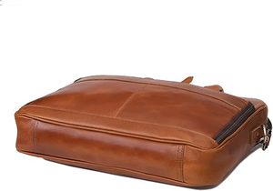Genuine Leather Men Laptop Briefcase Messenger <b>Bag</b> Vintage Handmade Shoulder <b>Bag</b> for Office Business Documents <b>Work</b> College - Product Image 4