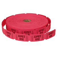 Rouleau de billets de tombola à numéro de série rouge, pré-découpés, format 1"x2", pour 2000 billets, pour l'enregistrement lors de festivals et d'événements caritatifs