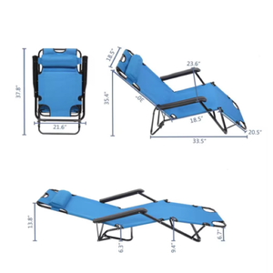 Tragbarer Leichter Klappbarer Sonnenliegestuhl aus Edelstahl mit Mehrfach Verstellbarer Position für Outdoor, Strand, Wohnzimmer und Innenhof - Product Image 3