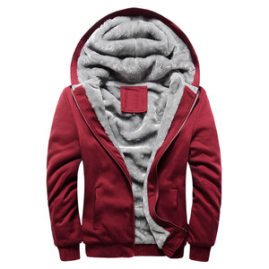 Cappotto da <span class=keywords><strong>uomo</strong></span> diretto in fabbrica autunno inverno stile sportivo coreano in pile foderato uniforme da Baseball maglione con cappuccio imbottito solido sciolto - Product Image 2
