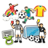 Autocollant de réfrigérateur personnalisé sur le thème du football, en caoutchouc souple, pour la décoration de la maison et les cadeaux événementiels