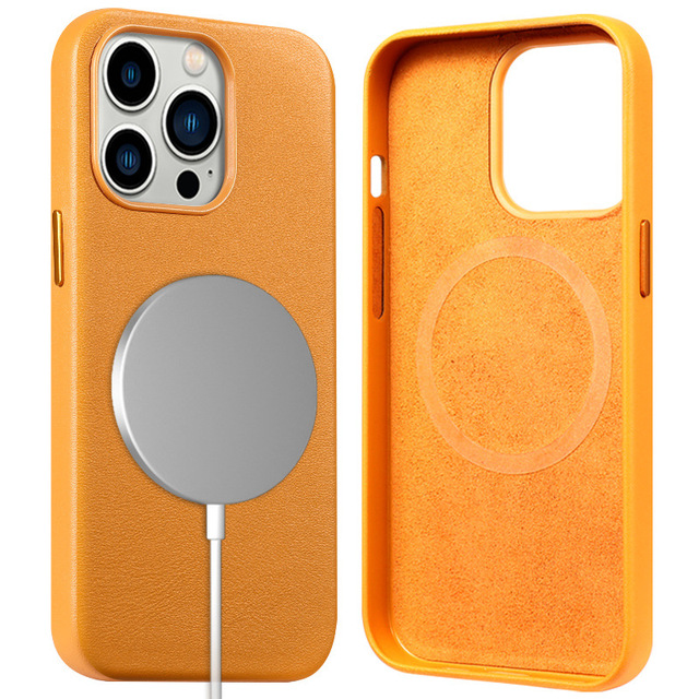Custom Fashion Mobile Phone Cover Luxury Genuine Leather Phone Case for Iphone 14