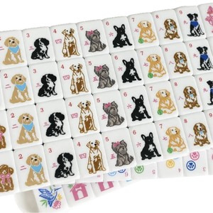 Jeu de mahjong sur le thème des chiots roses, jeux de société décontractés, jeux de cartes et jeux de mahjong pour le divertissement - Product Image 5
