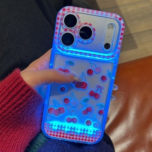 Nouvelle <span class=keywords><strong>Coque</strong></span> de Téléphone Transparente Rouge à Carreaux Cerise pour <span class=keywords><strong>iPhone</strong></span> 17 16 15 Pro Max avec <span class=keywords><strong>Induction</strong></span> Vocale et Flash d'Appel Entrant - Product Image 3