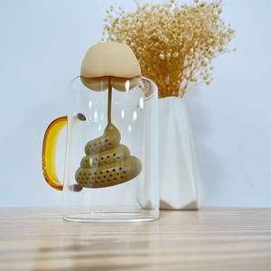 Colador de té de silicona en forma de caca, Infusor de té de hojas sueltas, personalizado, gran oferta, venta al por mayor - Product Image 2