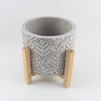 Pot de fleurs en ciment sur mesure pour plantes d'intérieur, avec trou de drainage, prix usine
