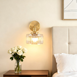 Rustic <b>Wall</b> Lamp Amber Glass Shade E14 Bronze Body Switch Control LED <b>Light</b> Source Bedroom Living Room <b>Bedside</b> Lighting - Product Image 2