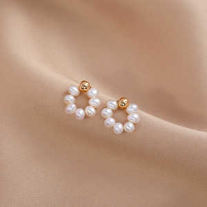 Women's 925 Silver 1580 Baroque <b>Pearl</b> <b>Earrings</b> - Product Image 3