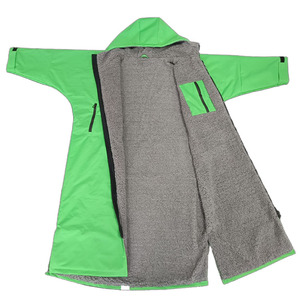 Poncho de surf imperméable avec doublure en polaire Sherpa, coupe ample, coupe-vent, pour la <span class=keywords><strong>natation</strong></span>, robe de change imperméable pour l'hiver - Product Image 2