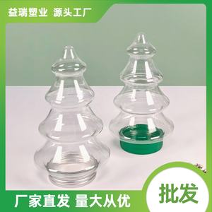 430mlクリスマスツリーユニークなプラスチック製の瓶スクリューキャップ付き食品保存キャンディー容器クリアプラスチックボトルクリエイティブ形状ギフト - Product Image 6
