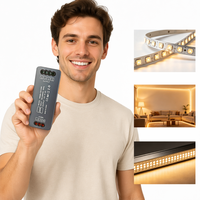 Catu Daya LED AC-DC 60W 12V 24V Efisiensi Tinggi Bebas Kedip 90-99% IP44 Half Potting Aluminium Downlight Flood Light Triac