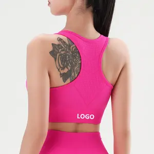 Free Logo Printing Shock-proof Seamless Sports Bra Workout Gym Running Top For Women Yoga Bra