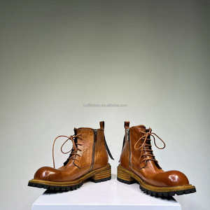 Scarpe Oxford Derby da Uomo in Pelle con Lacci, Stivali Martin di Alta Qualità con Punta Esagerata, Scarpe Eleganti da Uomo - Product Image 2
