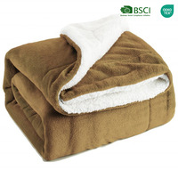 Couverture en flanelle sherpa douce et moelleuse double couche pour lit, canapé, fauteuil – Fournisseur en gros OEM ODM personnalisé – Motifs dessin animé, floraux, unis