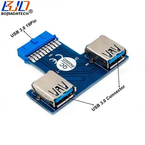 USB 19Pin Header to 2 x USB 3.0 Type-A Connector Adapter Converter Card For Motherboard