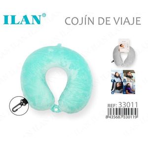 Cuscino da viaggio Ilan in memory foam grigio chiaro, supporto per il collo per aereo, auto, autobus - Product Image 1