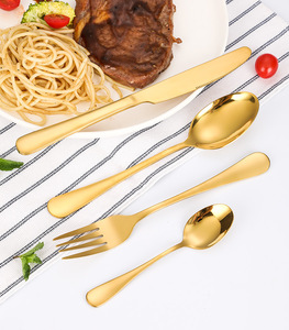 Wholesale 24pcs Gold Stainless Steel Cutlery Set Royal European Spoon Fork and <b>Steak</b> <b>Knife</b> Retro Hollow Design Dinnerware Luxury - Product Image 5