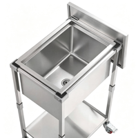 Chariot à glace roulant commercial avec poignée, couvercle rabattable, kit de drainage, frein verrouillable et roulettes pour bar, restaurant, fête, buffet