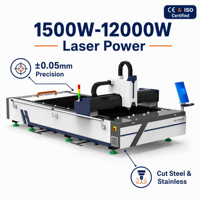 Máquina de Corte Láser de Fibra CNC 3015 de 6000W, Cortadora Láser de Chapa Metálica con Mesa Individual para Acero, Aluminio y Acero Inoxidable