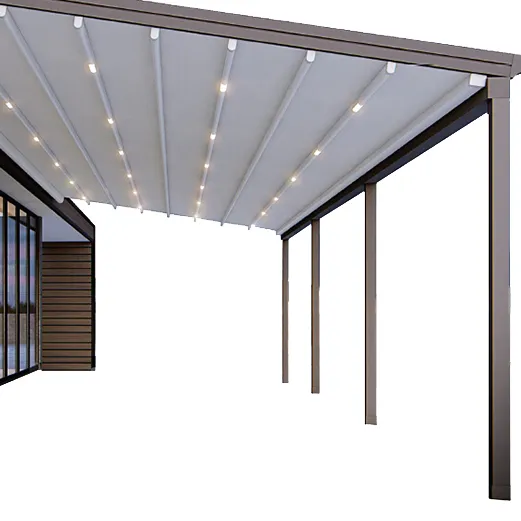 Customized Louvers Pergolas And Gazebos Outdoor 4x4 Outdoor Furniture With Windproof Roller Blinds Garden Pergola