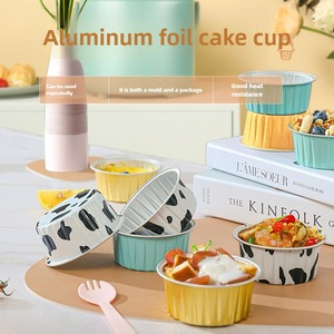 Blister de papel de aluminio de 125ml, contenedor desechable para mascotas, revestimientos y tapas para cupcakes para hornear magdalenas, magdalenas, <span class=keywords><strong>Mini</strong></span> pasteles, tazas de postre - Product Image 3