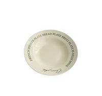 Assiette en céramique INS avec lettres anglaises, assiette à salade, assiette à fruits, assiette à dessert, petit plat, finition brillante, compatible micro-ondes, style minimaliste