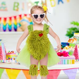 Disfraz de monstruo de piel verde para niñas niños Navidad bebé burbuja mameluco vestido corazón <span class=keywords><strong>Santa</strong></span> <span class=keywords><strong>Claus</strong></span> inspirado - Product Image 4