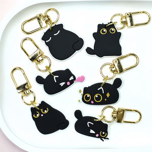 Llavero Personalizado Color y Tamaño MOQ 100 Piezas Mini Llavero Nuevo Diseño de Gato Negro de Dibujos Animados - Product Image 2