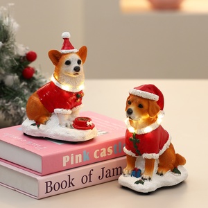 Figura de Perro de PVC <span class=keywords><strong>Navideña</strong></span> con Luz y Música, Adorno Pintado para Mascotas, Estilo Europeo Americano, Decoración para Hogar y Oficina, Regalo - Product Image 3