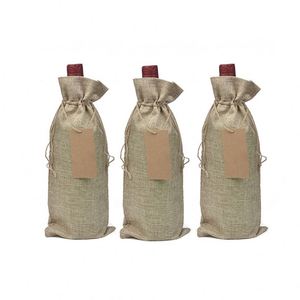 Factory Direct Sales Portable Bulk Wine <b>Bottle</b> Carry <b>Bags</b> Jute Linen Wine <b>Bag</b> - Product Image 3