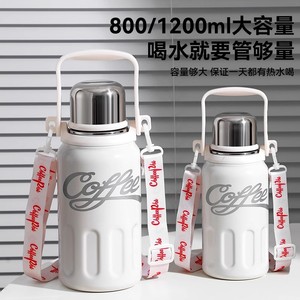 Coffeepaw Stainless Steel Thermos 1000ml Large Capacity Insulated Water Bottle Portable Direct Drinking Cup For Women Gift - Product Image 3