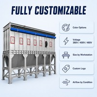 Collecteur de poussière industriel robuste à jet pulsé, nettoyage automatique, filtre à sacs antistatique, homologué CE, pour usine de travail du bois
