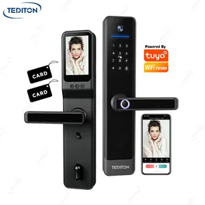 Tediton 6068 Fechadura Digitale Real-Time Intercom Smart Lock Camera Biometrische En Vingerafdruk Deurslot