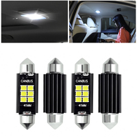 Lampe LED Festoon C5W 3030 6SMD double extrémité 12V 6000K blanche étanche pour intérieur de voiture, plafonnier de lecture 3W 360lm à économie d'énergie