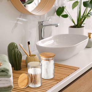 Lot de bocaux de rangement en verre broscilat pour épices, avec couvercles en bambou et étiquettes, pour usage en cuisine, vente en gros - Product Image 6
