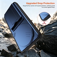 Étui de téléphone avec porte-cartes, design à fenêtre coulissante, coque antichoc en PC pour Redmi Note 15 Pro, Note 15 Pro+, A7 Pro, 15A, pour Poco F8 Ultra