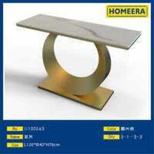 Homeera <b>Console</b> <b>Table</b> 120x40x78cm <b>Marble</b> Top Metal Pedestal Base Modern Entryway Living Room Furniture - Product Image 1