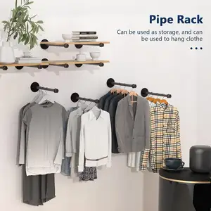 Industriële Pijpkledingrekken, Zwevende Plankbeugel, Wandmontage Kaststang Voor Het Ophangen Van Kleding, Kledingrek Voor Kleding