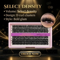 Vente en gros de cils postiches en D, extensions de cils 60D 80D 100D 120D 160D, cils en grappe naturels et épais en fibres synthétiques