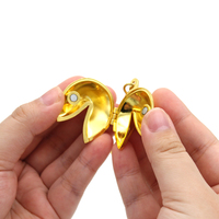 Porte-clés porte-bonheur ouvrable et refermable en forme de biscuit de la fortune, en or, or rose et argent, de haute qualité, idéal pour cadeau de mariage