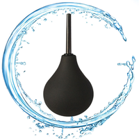 Douche rectale en silicone bleu en forme de poire de 224 ml pour lavement anal, anus, côlon