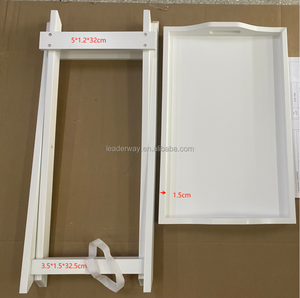 โต๊ะเล็กพับเก็บได้ทำจากไม้ MDF สีดำขาวพับเก็บได้แบบทันสมัยโต๊ะวางบนถาดแบบถอดได้ - Product Image 6