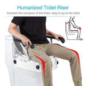 Equipamento de Segurança para Banheiro BA830, Assento Elevado para Vaso Sanitário Portátil, Instalação Sem Ferramentas, Elevador de Assento para Idosos em Plástico - Product Image 2