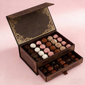 Boîtes à chocolat en carton à double couche avec logo personnalisé, emballage, boîte à chocolat de luxe magnétique - Product Image 2