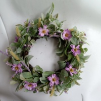 Couronne de citrouille blanche de simulation Halloween Harvest Festival Eucalyptus Leaf Berry Autumn Thanksgiving Wreath