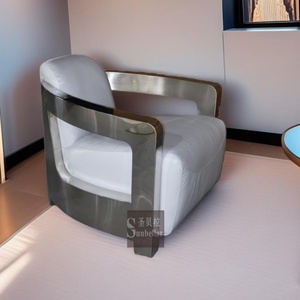 <span class=keywords><strong>Fauteuil</strong></span> d'appoint en <span class=keywords><strong>cuir</strong></span> inoxydable de qualité supérieure OEM Design moderne en <span class=keywords><strong>cuir</strong></span> blanc pour la maison bureau hôtel <span class=keywords><strong>club</strong></span> salon - Product Image 3