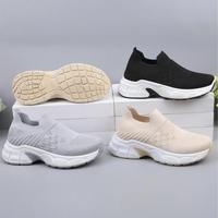 Chaussures de marche amortissantes pour femmes, baskets minimalistes de course, chaussures de jogging, chaussures de sport basses, tissu extensible, maille respirante, légères