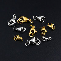 CX Custom Wholesale 9-15mm Heart Shape Lobster Stainless Steel 18K Gold Plated Claw Clasp Necklace Bracelet Jewelry Making